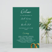 Chic smaragdgroene gouden ringen bruiloft (Staand voorkant)