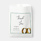 Chic smaragdgroene gouden ringen bruiloft bedankzakje (Voorkant)