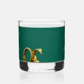 Chic smaragdgroene gouden ringen bruiloft whisky glas (Links)