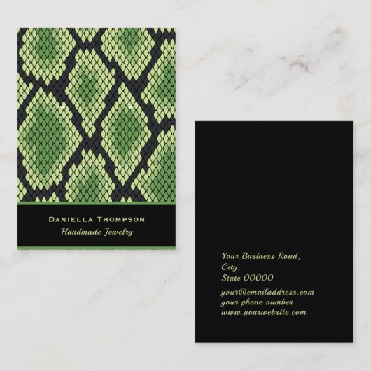 Chic Snake Print Pattern Visitekaartje (Voorkant / Achterkant)