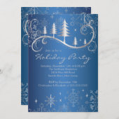 Chic Snowflakes kerstbomen feestdag Kaart (Voorkant / Achterkant)