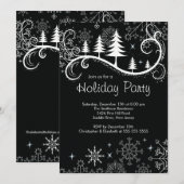 Chic Snowflakes kerstbomen feestdag Kaart (Voorkant / Achterkant)