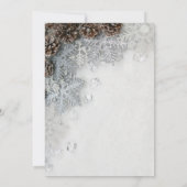 Chic Snowflakes Pine Cones Quinceañera  Kaart (Achterkant)
