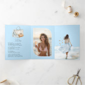 Chic Social Beach Club Autumn Bachelorette Weekend Drieluik Uitnodiging (Binnen)