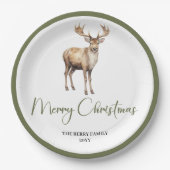 Chic Soft Earth Tone Christmas Personalized Dinner Papieren Bordje (Voorkant)