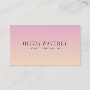 Chic Soft Gradient Roze Sinaasappel perzik Social  Visitekaartje