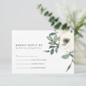 CHIC SOFT IVORY WHITE FLORALWATERCOLOR BUNCH RSVP (Staand voorkant)