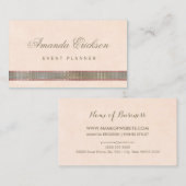 Chic Soft Peach FAUX Sequin Shimmer Event Planner Visitekaartje (Voorkant / Achterkant)