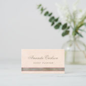 Chic Soft Peach FAUX Sequin Shimmer Event Planner Visitekaartje (Staand voorkant)