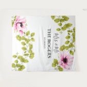 Chic Soft Pink Floral Foto wand Backdrop Weddensch Wandkleed (Voorkant (horizontaal))