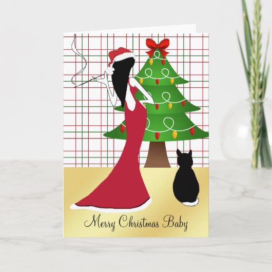 Chic Sophisticated Merry Christmas Baby Kaart (Voorkant)