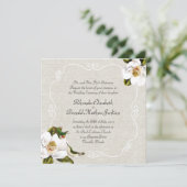 Chic Southern Magnolias & Hummingbird Wedding Kaart (Staand voorkant)