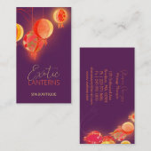 Chic Spa Lanterns Salon Carte de visite (Devant / Derrière)