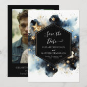 Chic Space hemelse bruiloft Save The Date (Voorkant / Achterkant)