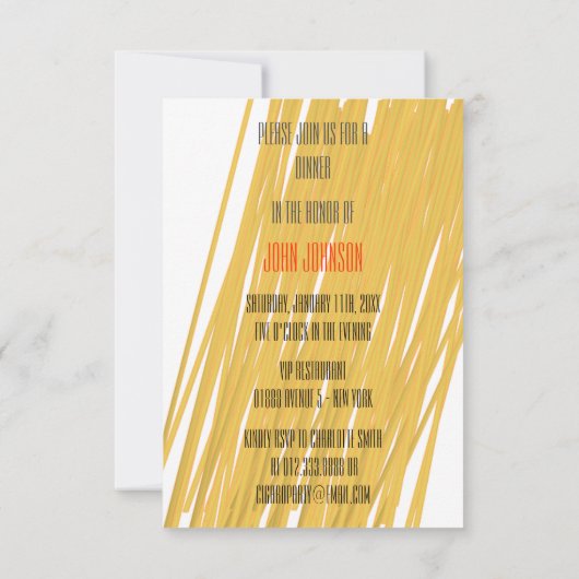 Chic Spaghetti Pasta Italiana diner Uitnodiging (Achterkant)