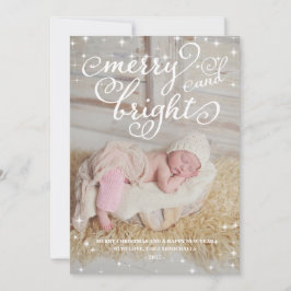 Chic Sparking Merry & Bright Feestdagen Fotokaart Feestdagenkaart