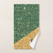 Chic Sparkle Glam Turquoise Or Glitter Initiales  (Serviette à main)