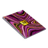 Chic Sparkle Glitter marmer roze goudmonogram Notitieboek (Rechterzijde)