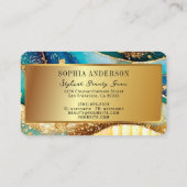 Chic Sparkly Glitter Gouden Regenboog Agaat Glamou Visitekaartje (Achterkant)