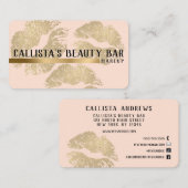 Chic Sparkly Gold Glitter Lips Make-up Artist Visitekaartje (Voorkant / Achterkant)