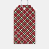 Chic Sparkly Plaid Merry Christmas Cadeaulabel (Achterkant)