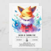 Chic Speelse Fox Verjaardag Kaart (Voorkant / Achterkant)