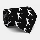 Chic Sports Baseball Hitter Cravate Silhouette (Roulé)