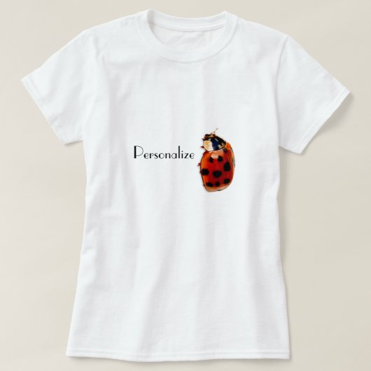 Chic Spoted Ladybug met naam T-shirt (Design voorkant)
