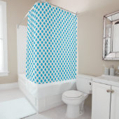 Chic Spotted Blue en White Pattern Shower Curtain Douchegordijn (In situ)