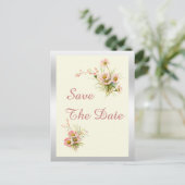 Chic Spring Flowers 90th Birthday Bewaar de datum Aankondigingskaart (Staand voorkant)