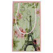 chic spring mint roze floral paris eiffel tower klein cadeauzakje (Voorkant)
