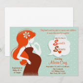 Chic Sprinkle Shower-uitnodiging Kaart (Voorkant / Achterkant)