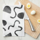 Chic squiggins in zwarte & witte keukenhanddoek (Quarter Fold)