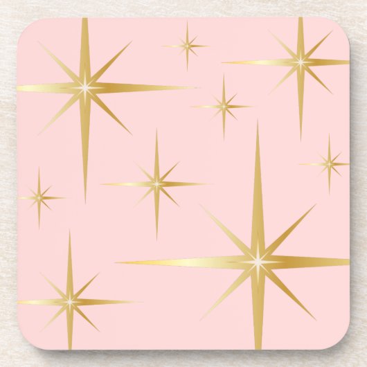 Chic Starburst Drink Coasters - Roze Bier Onderzetter (Voorkant)