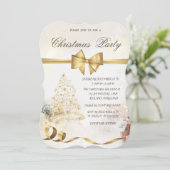 Chic Stars Kerstboom ,Bow, Rood, Kerstfeest Kaart (Staand voorkant)