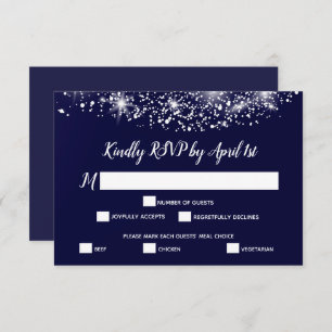 Chic Stars op Navy Blue RSVP Kaartje