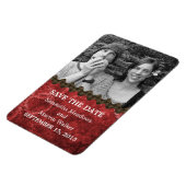 Chic Steampunk Foto slaat Magnet Datum op, Rood Magneet (Linkerzijde)