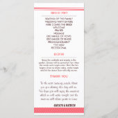 Chic Stijlvolle Coral Arrow Wedding Program Rack K Programma (Achterkant)