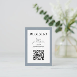 Chic Stof Blauw Huwelijksregister QR Code Informatiekaartje