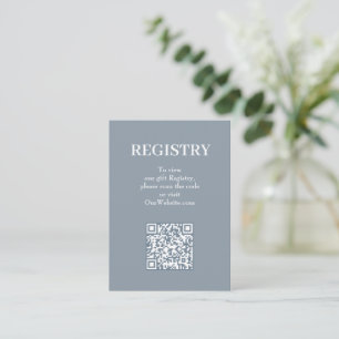 Chic Stof Blauw Huwelijksregistratie QR Code Informatiekaartje