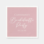 Chic Stof Roze Roze Bachelorette Feest Servet (Voorkant)