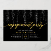 Chic String Lights Engagement Party Folie Uitnodiging (Voorkant)