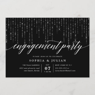Chic String Lights Engagement Party Invitation
