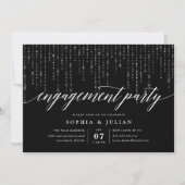 Chic String Lights Engagement Party Uitnodiging (Voorkant)
