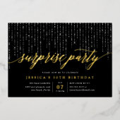 Chic String Lights Surprise Party Folie Uitnodiging (Voorkant)