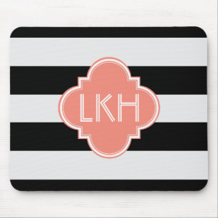 Chic Stripe en drie monogram Muismat