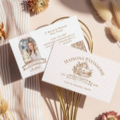 Chic Stripe Floral Cupcake Bakery Cake Designer Visitekaartje