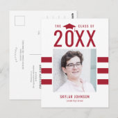 Chic Stripes EDITABLE Afstuderen Briefkaart (Voorkant / Achterkant)