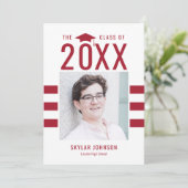 Chic Stripes EDITABLE COLOR Afstuderen Kaart (Staand voorkant)