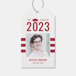 Chic Stripes EDITABLE KLOR Afstuderen Favor Tag Cadeaulabel